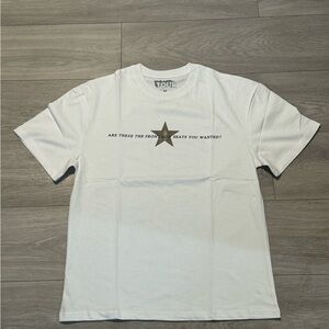 Travis Scott White Short Sleeve Tee with Star Graphic